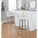 The Gray Barn Vallberga 30" Fixed-Height Bar Stool with Light Grey Wood Base (Set of 2)