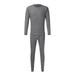 Miayilima Men s Fall/Winter Clothing Mens Simple Solid Color Thick Thermal Underwear Set Leggings Bottoming Shirt Men s Suits B 2XL