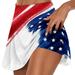 Utoimkio Clearance 4th of July Pleated Tennis Skirts for Women Summer High Waisted Athletic Stretchy Patriotic Shorts Indenpedence Day Lightweight Star Striped Print Sports Short Skirts