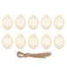 Clearance 10pcs Easter Egg Wooden Pendants with Ropes Unfinished Egg Shaped Cutouts Ornaments for Easter DIY Crafts Party Home Decorations - 2024 Holiday Gifts