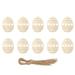 Clearance 10pcs Easter Egg Wooden Pendants with Ropes Unfinished Egg Shaped Cutouts Ornaments for Easter DIY Crafts Party Home Decorations - 2024 Holiday Gifts