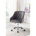 Home Office Chair w/Wheels&Armrests,Shell Swivel Desk Chair,Dark Grey