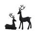 Pompotops Christmas 2pcs Resin Reindeer Sculpture Deer Statue Reindeer Ornament For Home Office Desk Decor Gold Valentine s Day Gift