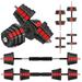 ARVAKOR 66Lbs Adjustable Dumbbells Set 3 in 1 Free Weight Set as Barbell Push up Stand Fitness Exercises for Men/Women Red