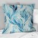 Designart "Blue And White Coastal Ikat Breeze II" Ikat Printed Throw Pillow
