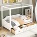 Twin Size Wooden Canopy Daybed with 3 in 1 Storage Drawers, Twin Size Platform Bed with Headboard