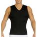Insta Slim - Made in USA - Firm Compression Sleeveless V-Neck Body Shaper for Men. Tummy Control Slimming Shapewear Undershirt for Gynecomastia Beer Belly & Back Support (Black XL)