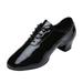 Black Boys Boots Shoes Boys Modern Dance Shoes Prom Ballroom Latin Dance Shoes Solid Color Lace Up Leather Shoes