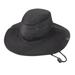Ogiraw Black Hat Summer Fishing Sunshade Hat Outdoor Camouflage Breathable Sandal Hat Western Cowboy Sunshade Hat Net Hat Hats for Men Black One Size