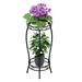 2 Tier Metal Plant Stand iMounTEK 26in Tall Black Metal Rustproof Stable Plant Stands Plant Rack Holder Flower Pot Stand for Corner Garden Patio Balcony