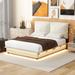 Full Platform Bed Frame Floating Bed Low Profile Bed - White