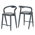 2PCS Outdoor Counter Height Bar Stools Chairs Stylish Modern Bar Stools Comfortable Indoor and Outdoor High Bar Chairs Gray Blue