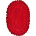 Jaipur Art And Craft Indian Handmade Natural Fiber Cotton Red Color Oval Area Rug for Indoor and Outdoor Rug Size - (3x5 Sq Feet) (36x60 Inches) (90x150 CM)