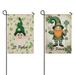 St. Patrick s Day Garden Flag Linen Outdoor Flag Gnome Green Shamrock Spring Clover Yard Flags Double Sided House Flag for Home indoor 12.5 Ã—18 in.set Of 2