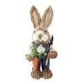 Hot Sale! MIARHB Easter Bunny Rabbit Garden Statue Handmade Bunny Decor Easter Rabbit Decktop Ornament Bunny Tabletop Decoration Standing Bunny Statue Rabbit Doll Household Rushes 1PC: A2