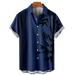 DDAPJ pyju Hawaiian Shirts for Men Short Sleeve Bowling Shirt Vintage Floral Printed Casual Aloha Shirt Regular Fit Button Down Shirts Summer Vacation Beach Tops Flash Deals 2024 Dark Blue XL