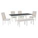 6-Piece Dining Table Set Rectangular Extendable Dining Table with Removable Leaves