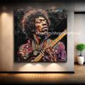Jimmi Hendrix POP ART by Medici Frau Face Bild Wandkunst Leinwand Modern Bild Wohnzimmer pop art xxl art fe2-138
