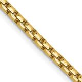 14K Yellow Gold 2.6mm Semi-Solid Diamond Cut Round Box Chain - 24 - Made In Italy