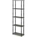 5-Tier Multipurpose Shelf Display Rack With Classic Tubes French Oak Grey/Black