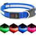 LED Dog Collar Light Up Dog Collar Adjustable USB Rechargeable Super Bright Safety Light Glowing Collars for Dogs(X-Large Blue)