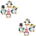 4 Pcs Penguin Decoration Ornament Fish Tank Floating Penguin Miniature Figurines Penguin Figures Lovely Aquarium Decor