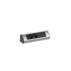 BACHMANN CASIA 2 2xCEE7/3 1xUSB A/C 22W 2,0m AEH Edelstahl-Optik Image