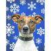 Winter Snowflakes Holiday Jack Russell Terrier Flag Canvas House Size
