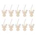 10pcs Reindeer Head Design Hanging Pendant Christmas Wooden Hanging Tag Decorative Props Christmas Supplies with Hemp Rope for Tree Home Garden Yard