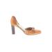 Kate Spade New York Heels: D'Orsay Chunky Heel Boho Chic Tan Print Shoes - Women's Size 6 1/2 - Round Toe