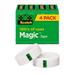 Scotch Magic Tape 4 Rolls Numerous Applications Invisible Engineered for Repairing 3/4 x 1000 Inches Boxed (810K4) Transparent