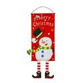 Merry Christmas Door Hanging Sign Festive Cloth Hanging Flag Home Party Wall Hanging Porch Yard Door Decorative Hanging Fashion Snowman Patterned Xmas Party Hanger