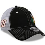 Men's New Era Black/White Martin Truex Jr Bass Pro Shops 9FORTY Trucker Adjustable Hat