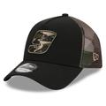 Men's New Era Black Chase Elliott Camo 9FORTY A-Frame Trucker Adjustable Hat