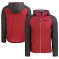 Men's Cutter & Buck Heather Red/Heather Charcoal Pittsburgh Steelers Americana Mainsail Full-Zip Hooded Jacket