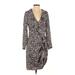 Veronica Beard Casual Dress - Wrap: Gray Print Dresses - Women's Size 8