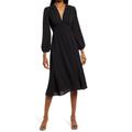 Empire Waist Long Sleeve Midi Dress - Black - Fraiche By J Dresses