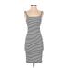 Trafaluc by Zara Casual Dress - Bodycon: Gray Stripes Dresses - Women's Size Small