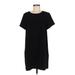 FELICITY & COCO Casual Dress - Shift Crew Neck Short sleeves: Black Print Dresses - Women's Size Medium