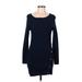 White House Black Market Cocktail Dress - Sweater Dress: Blue Dresses - Women's Size Medium