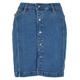Sommerrock URBAN CLASSICS "Urban Classics Damen Ladies Organic Stretch Button Denim Skirt" Gr. 28, blau (clearblue washed) Damen Röcke