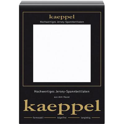 Spannbettlaken KAEPPEL "Single Jersey Mako Elasthan", weiß, B:90-100cm L:200cm, Jersey-Elasthan, Obermaterial: 97% Baumwolle, 3% Elasthan, Laken, aus 97% Baumwolle und 3% Elasthan Image