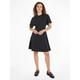 Jerseykleid TOMMY HILFIGER "F&F INTERLCK MODAL KNEE DRS SS" Gr. L, N-Gr, schwarz (black) Damen Kleider Freizeitkleider