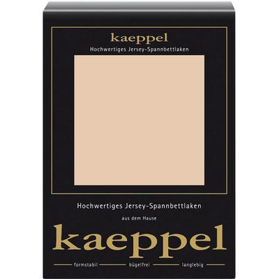 Spannbettlaken KAEPPEL "Single Jersey Mako Cotton", beige (leinen), B:140-160cm L:200cm, Jersey, Obermaterial: 100% Baumwolle, Laken, Bettlaken aus 100% Baumwolle Image