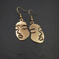 Free People Jewelry | 18k Gold Plated Silhouette Face Earrings, Abstract Face Earrings | Color: Gold | Size: Os