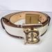 Burberry Accessories | Burberry Tb Monogram Canvas & Leather Belt***Size Small***Nwt Msrp $490 | Color: Gold/Tan | Size: Small