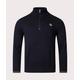 PS Paul Smith Mens Quarter Zip Zebra Badge Knit Jumper - Colour: 79 Black - Size: XXL