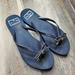 Kate Spade Shoes | Kate Spade Navy Blue Flip Flops Bow Toe Size 9-10 | Color: Blue | Size: 9