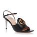 Gucci Shoes | Gucci Blondie Interlocking G High Heel Leather Sandals In Black | Color: Black/Gold | Size: 39.5eu