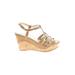 Guess Wedges: Gold Print Shoes - Women's Size 7 - Open Toe